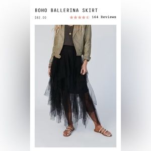 Three bird nest boho ballerina skirt, never worn